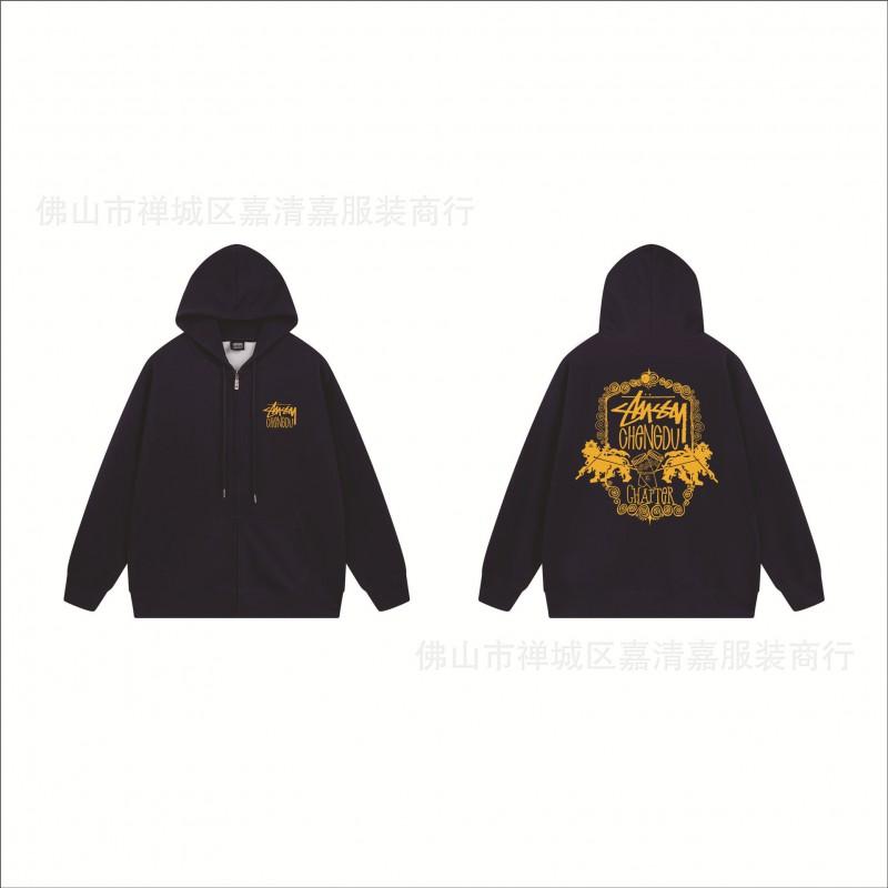 Mens Oversized Zip-Up Hooded Sweatshirt Casual Streetwear Cotton Pullover Fall