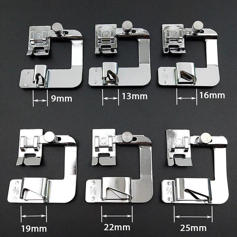 9mm /13mm /19mm /25mm Sewing Machine Foot Press Foot Rolled Hem Feet Household Multi Functional Sew Accessories