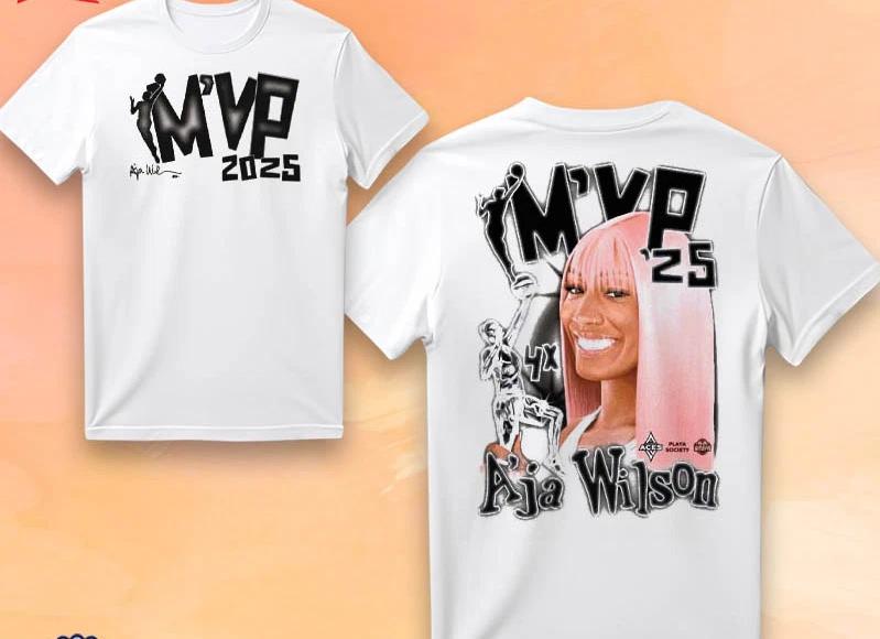 Playa Society 2025 WNBA MVP Aja Merch 2025 Tshirt 2XL