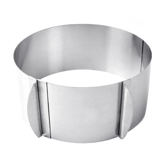 

6-12-дюймове висувне кругле кільце з нержавіючої сталі з мусом для торта Інструмент для випічки своїми руками срібний