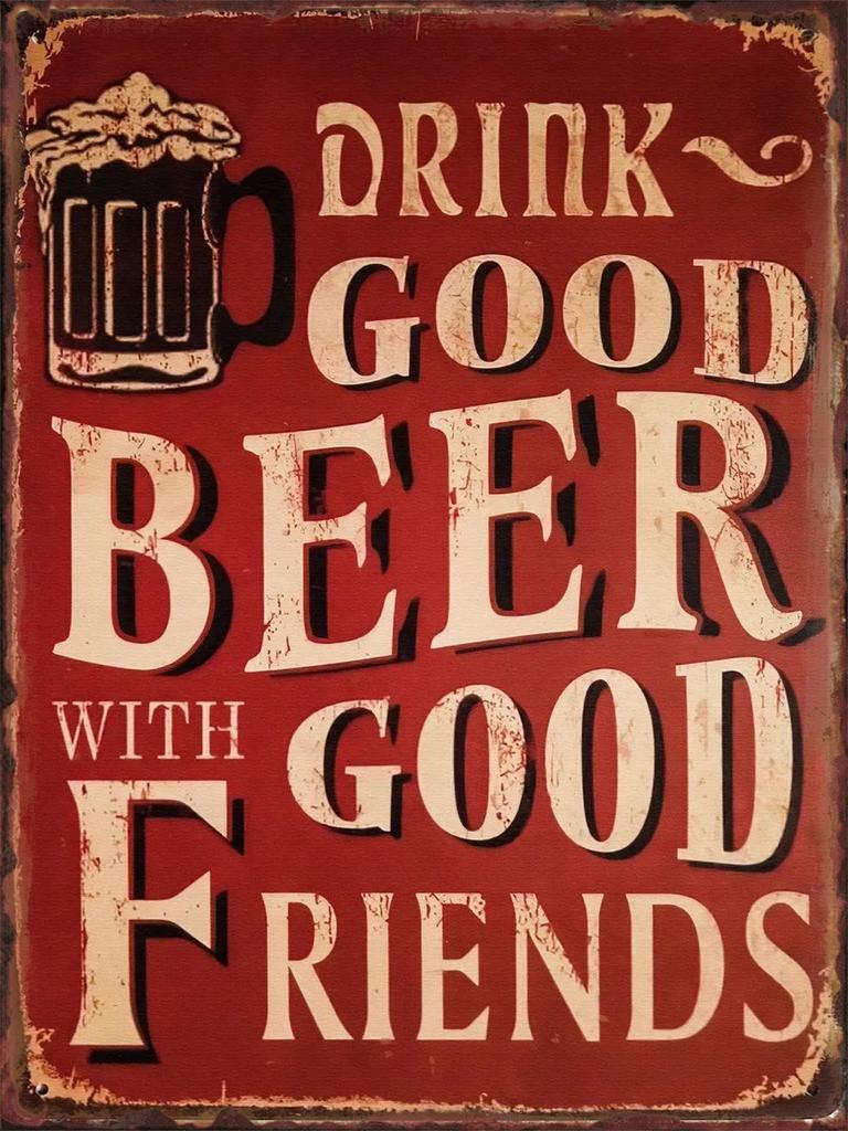 Vintage Beer Metal Tin Sign Poster for Bar Club Kitchen Wall Decoration Beverage Shop Pla x