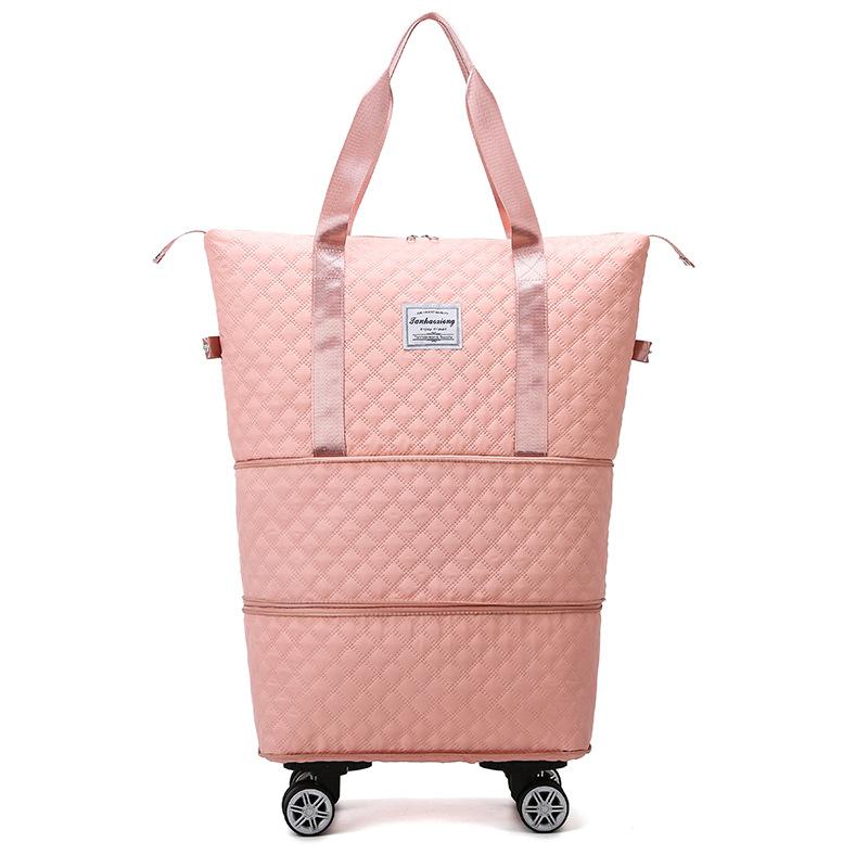 Household Moving Double-layer Extended Extra-large Capacity Wheel Luggage Bag for Outdoor Play Diamond Trolley Travel Bag