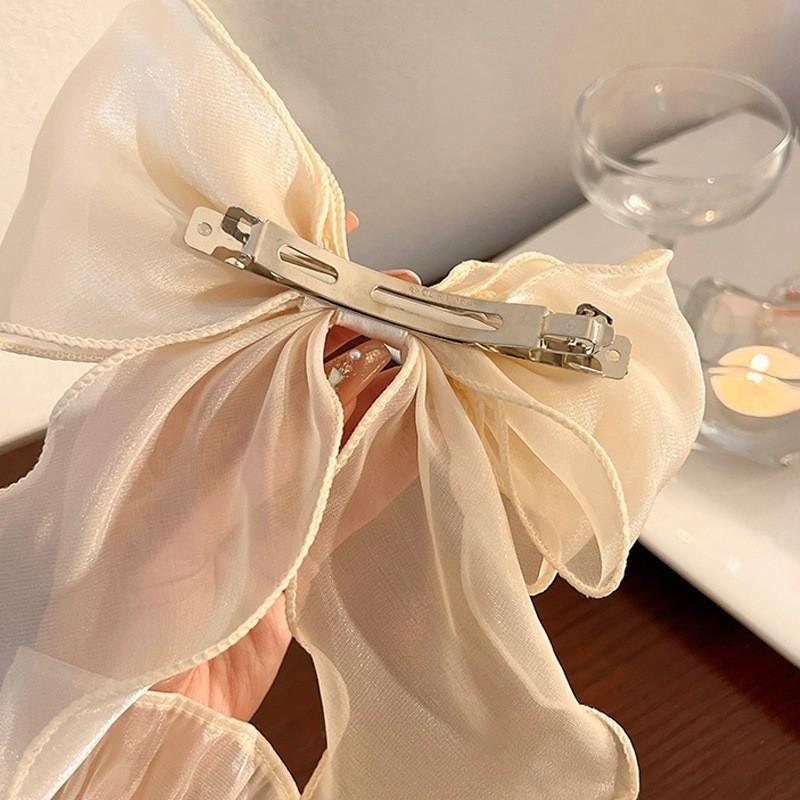 Mesh Bow Hair Clip Women Sweet Ponytail Cute Spring Clips Fashion Hair Accessories