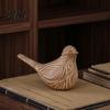 Hand Carved Bird Figurine Handmade Resin Retro Ornaments Figurine Decor Wood Color Artistic Sculptures Decorative Statue for Country Farmhouse
