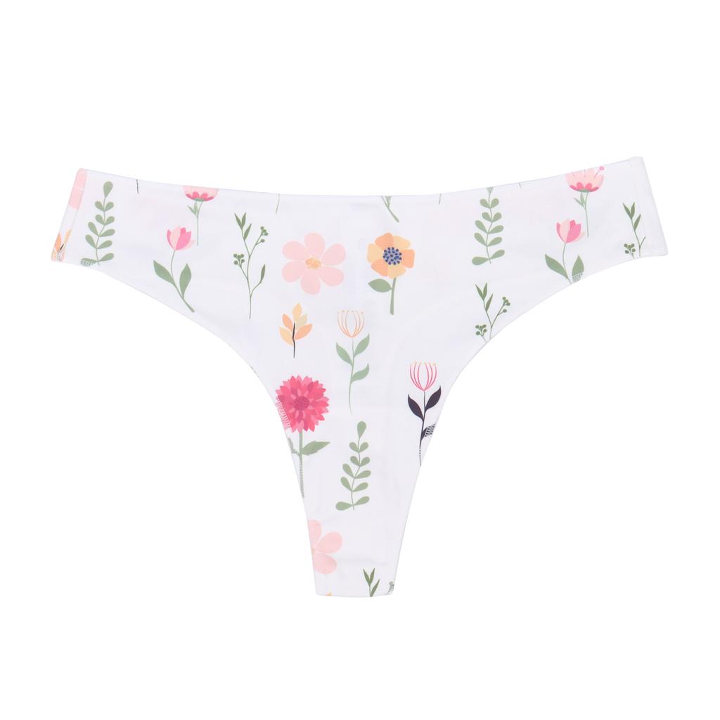 Patterned T-back panties Seamless invisible breathable briefs Low-rise women's knickers Thong underwear