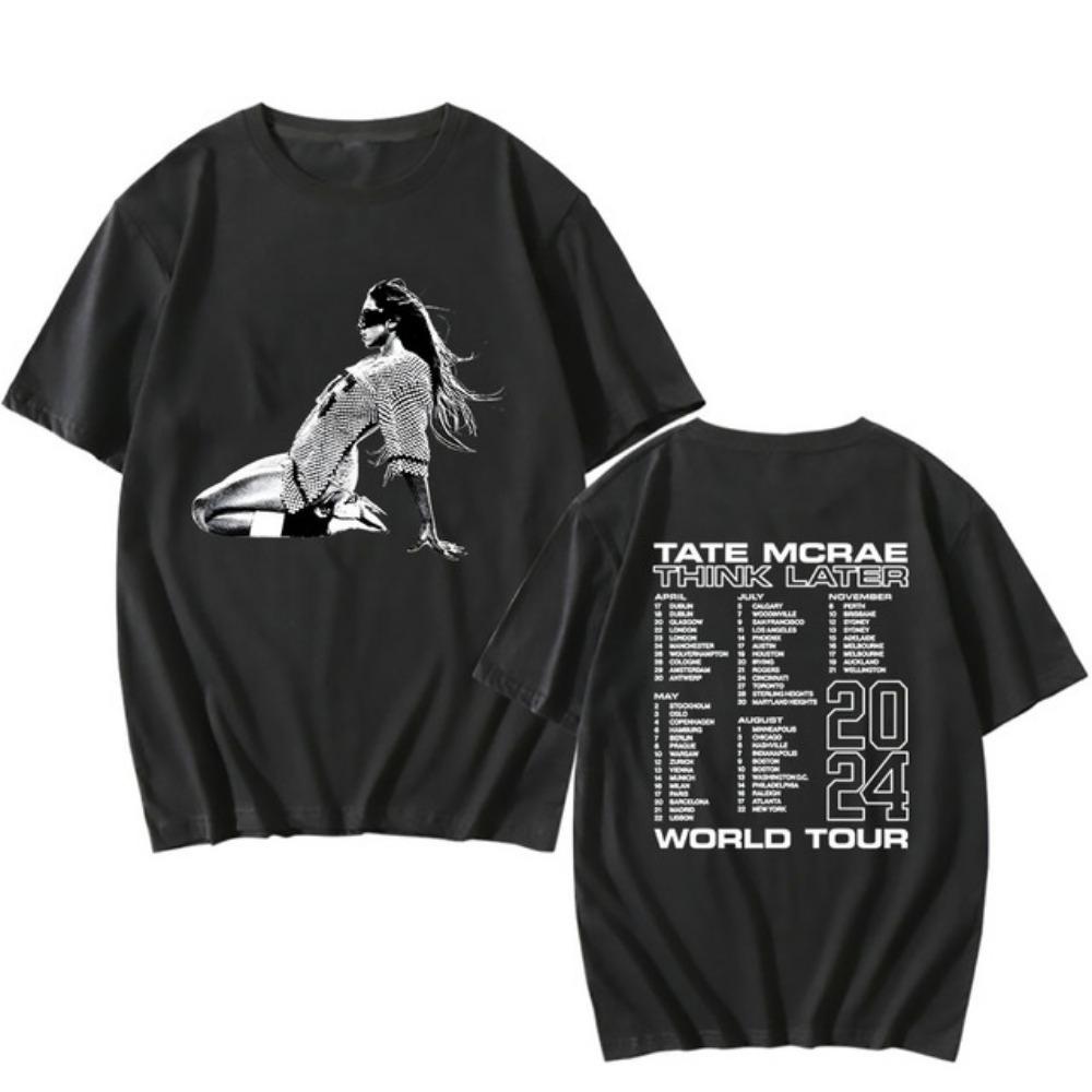 Printed T-shirt Harajuku Streetwear World Tour 2024 Summer Short Sleeved Cotton T-shirt Suitable for Both Men and Women
