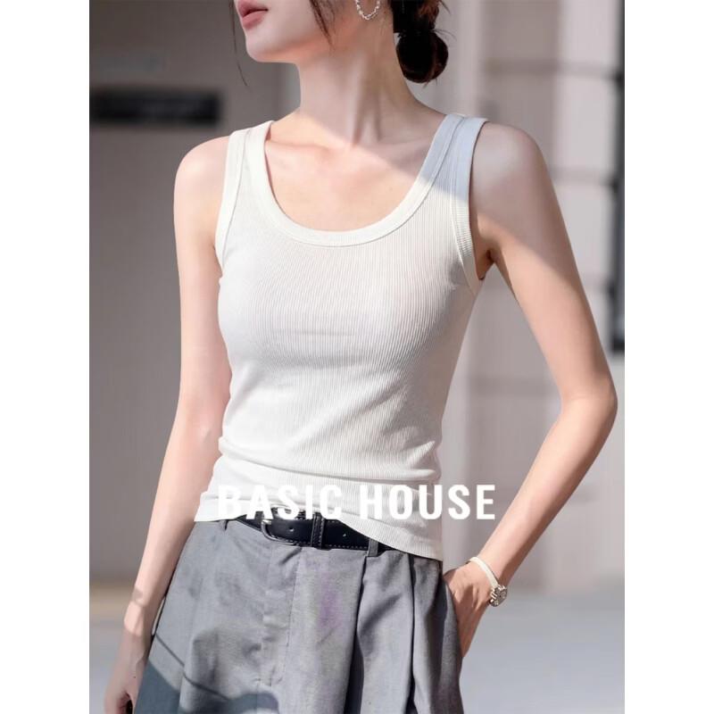 Basic House Women s U-Neck Slim-Fit Camisole M