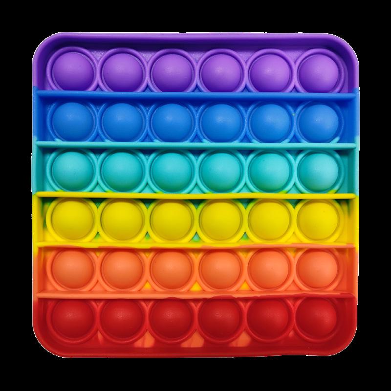 Rainbow Silicone Pop-It Mouse Bubble Toy for Kids - Fun Decompression Pendant