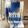 Custom Text Flannel Throw Blanket, Lightweight Cozy Bed Sofa BlanketFC Zürich