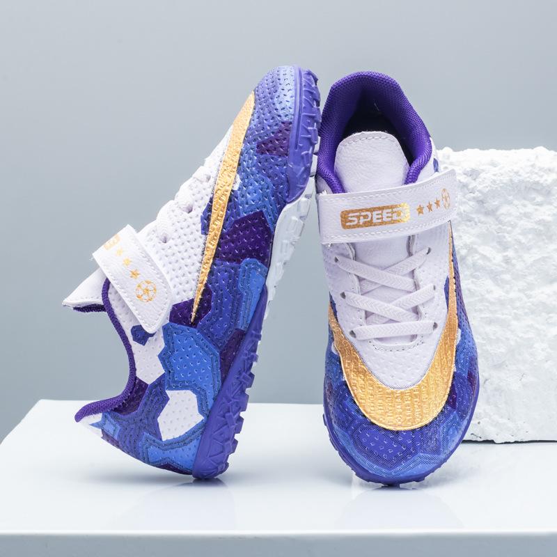 

Children s football shoes 2025 new primary school girls training Velcro Falcon broken nails boys sneakers 31