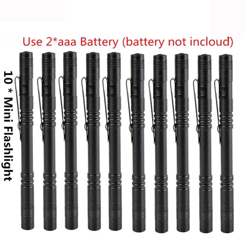 Portable Pen Light Mini LED Flashlight Small Torch Pocket Emergency Lights Pen Flashlights Handlight Use AAA Batteries