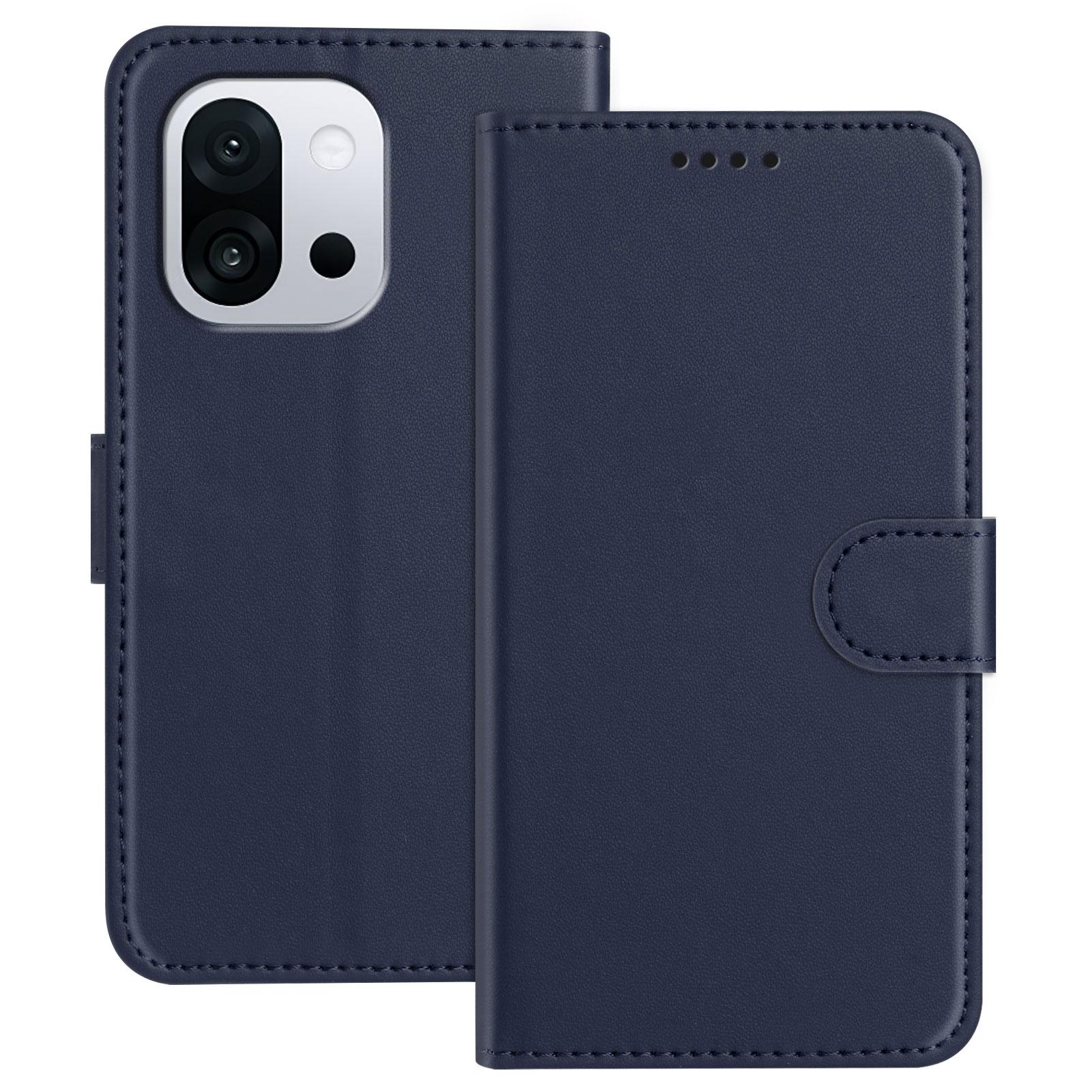 

Для OnePlus 13T 5G Кожаный чехол-кошелек с подставкой Однотонный Противоударный Чехол для телефона Blue