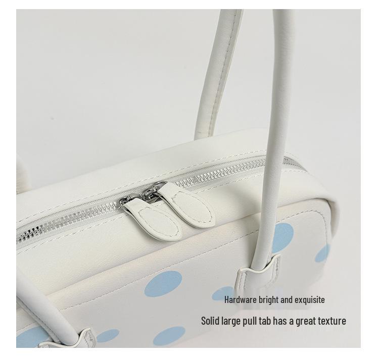 2026 Summer Women's Korean Polka Dot Underarm Bowling Bag - Stylish Single Shoulder Crossbody