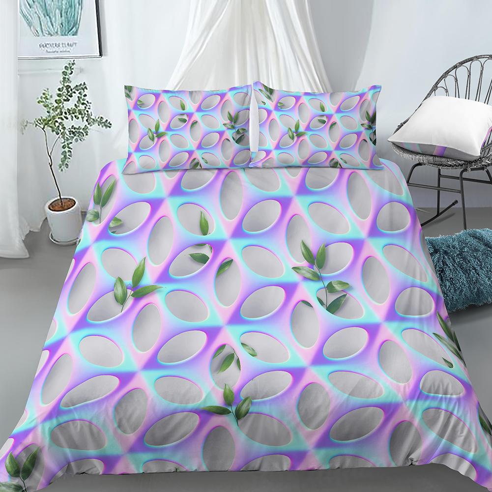 Geometric Duvet Cover Set Bohemian 3D Print Polyester Comforter Cover King Queen Twin Size with Pillowcase for Kids Boys Girls
