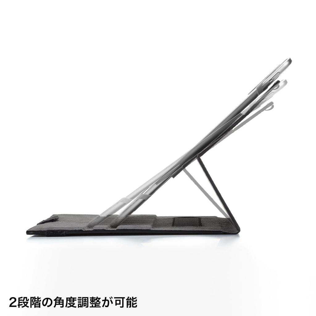 SANWA SUPPLY Universelle Tablet-Hülle mit Drehung (10-Zoll-Ständer) PDA-TABKA10BK