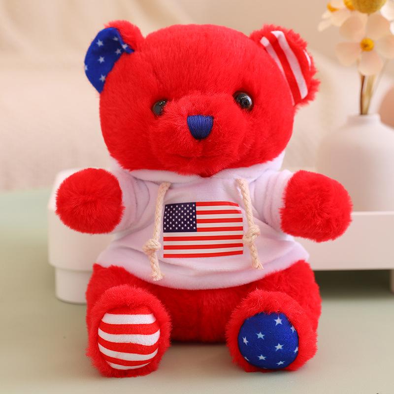 Star-Spangled Plush Teddy Bear in Hoodie - Independence Day Gift Gift Bag Only