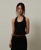 Gimeo Lace Halter Sleeveless Black