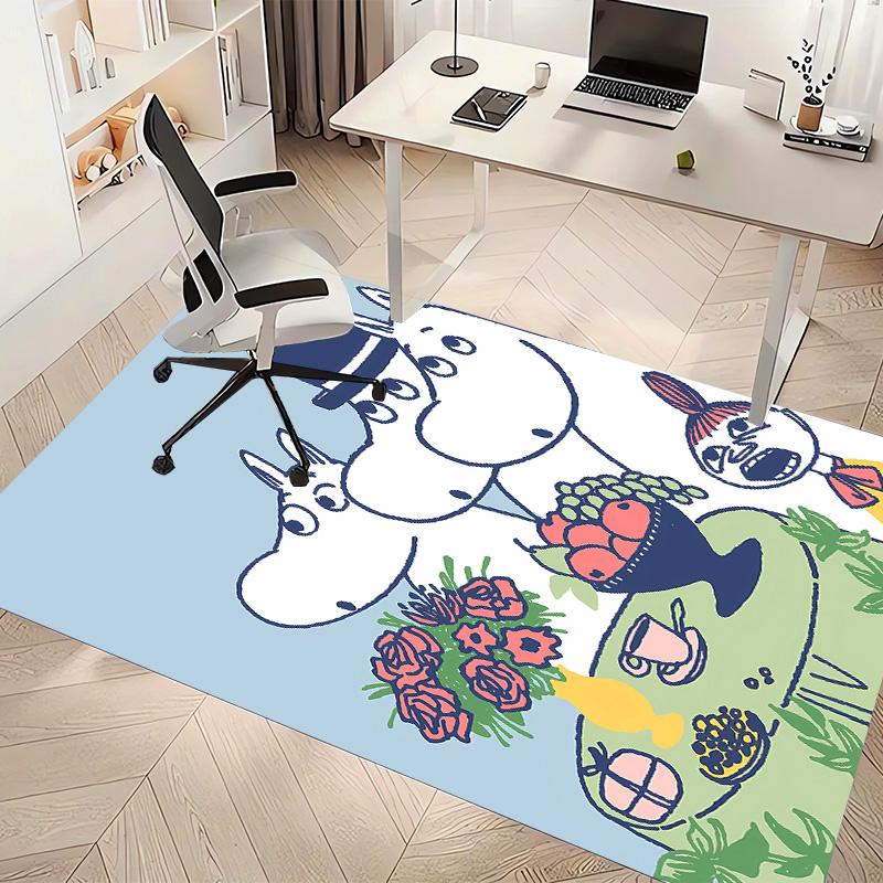 Moomin Cartoon Printed Absorbent Washable Carpet,Non-Slip Bathroom Mats,Kitchen Rugs,Living Room Entrance,Camping Picnic Rugs