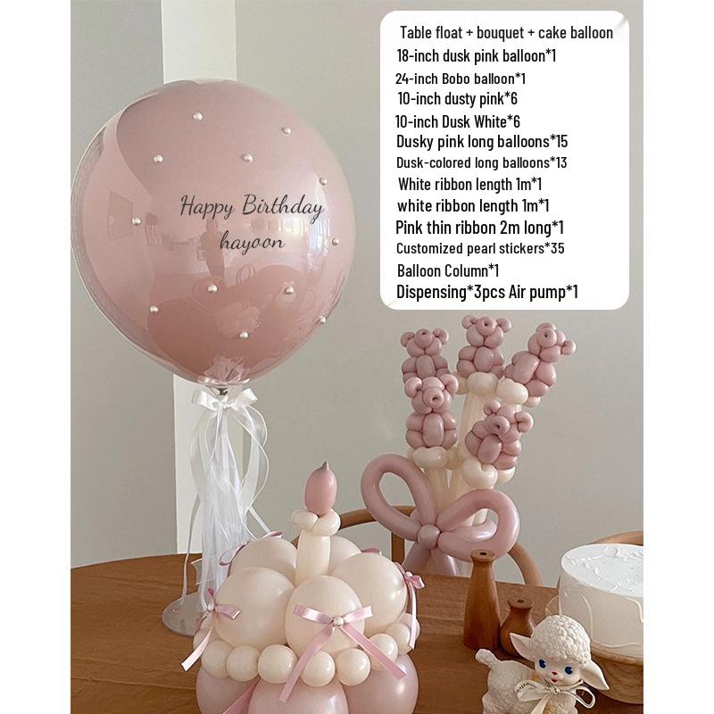 Rosa Perlen-Kuchenballons, Geburtstags- & Hochzeitsdekorationen, Bobo-Ballons für Partys & Anträge