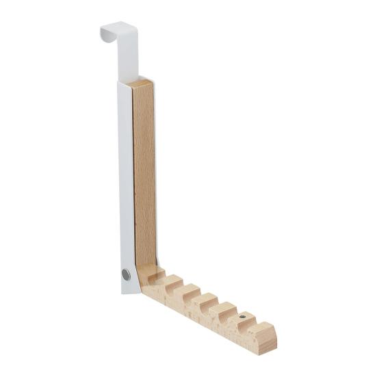 Foldable Over-the-Door Hook Rack with 6 Swivel Hooks Portable No-Drill Organizer for Travel Hotel Home Non Slip Door Hanger for Clothes Towels Bags