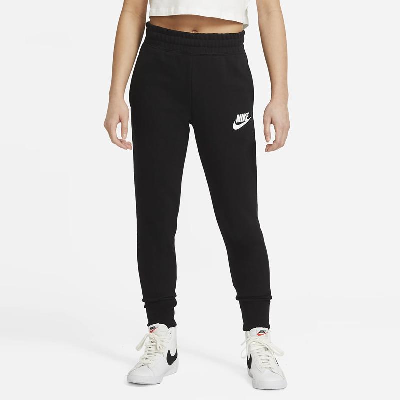Nike Little Logo Solid Knit Sports Pants Kids Bottoms Black DC7211-010