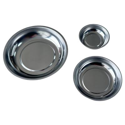 3Pcs Magnetic Tray Round Magnetic Parts Tray 3inch 4inch 6inch Magnetic Tray for Mechanic Stainless Steel Bowl