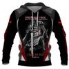 Mens Hooded Sweatshirt With 3D Digital Knight Print Loose Fit Hip Hop Style Fall
