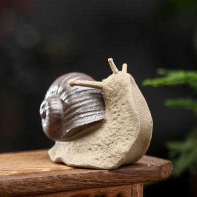 Ceramic Small Snail Decoration Home Decoration Bonsai Micro Landscape Living Room Tea Pet Desk Decoration