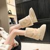 White Internet Celebrity Tall Thick-soled Snow Boots Women's 2025 New Winter Non-slip Piled Thickened Warm Cotton Shoes