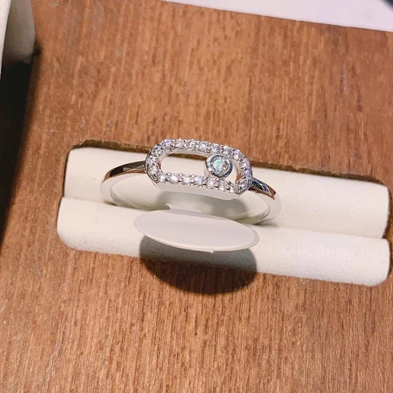 925 Sterling Silver Gothic Hollow Out Square Bridal Cubic Zirconia Open Rings for Women Fashion Student Unusual Jewelry
