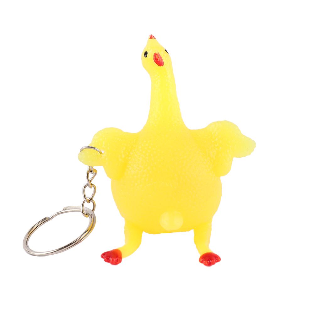 Squeeze Tricky Novelty Gadgets Halloween Gift Pranks Chickens Lay Eggs Keychain Funny Vent Toys