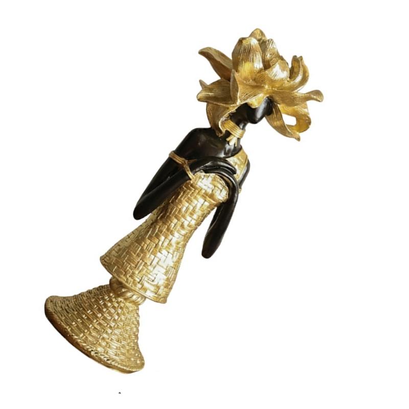 Dekoratif Heykeller Reçine Afrika Kadın Heykelleri Ev Dekoru Raf Dekoru Aksesuarlar Egzotik Kabile Kadın Figürleri Hediye