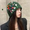Korean Style Button Knit Beanie For Women Autumn Winter
