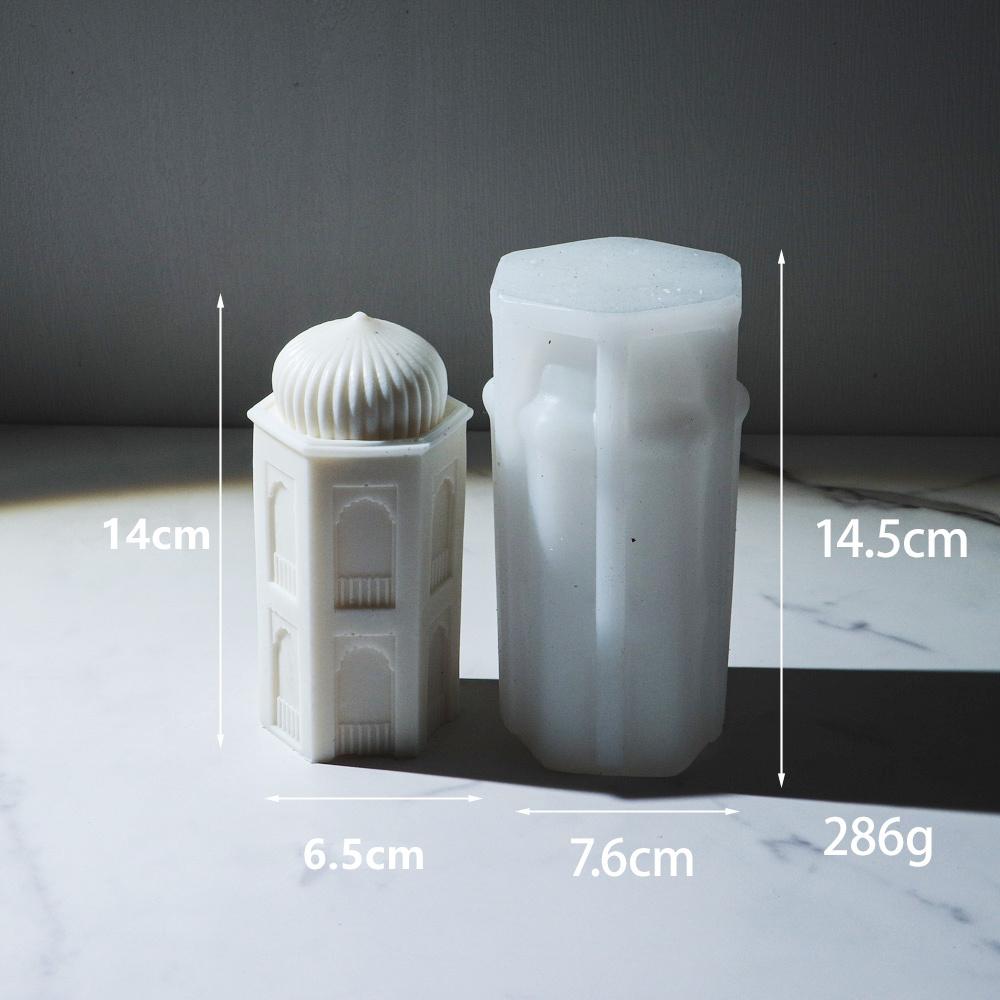 Eid al Fitr Schloss Kerze Silikonform Geometrie Arabische Architektur Kerzenform DIY Gips Harz Werkzeug Religiöse Dekoration