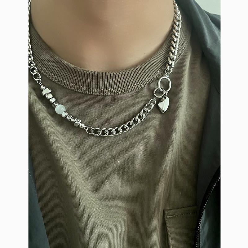 Mens Minimalist Titanium Steel Necklace With Geometric Design For Street Style Men Women