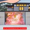 2D Elegant Pink Balloon Arch Happy Birthday Photography Background Banner