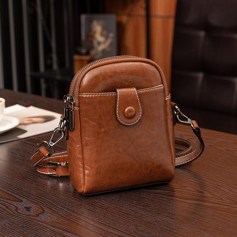 Fashionable and Retro Printed Women's Bag, Versatile Vertical Mobile Phone Bag, Mini Single-shoulder Crossbody Small Square Bag