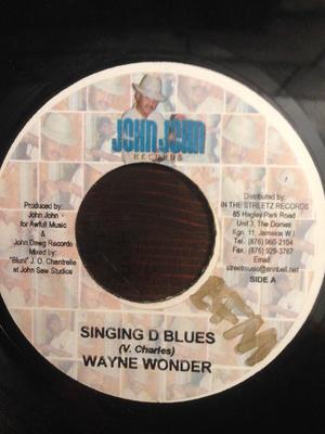 7inch Record WAYNE WONDER - Singing D Blues NONE John John Recor Jamaica Reggae, Ska & Dub Used