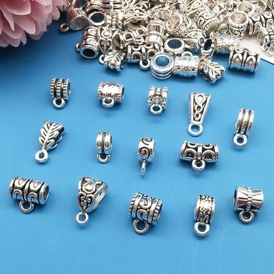 1 4Mm Large Hole Tee Hanging Head Pendant Buckle Handmade Diy Silver, Bracelet Jewelry Accessories
