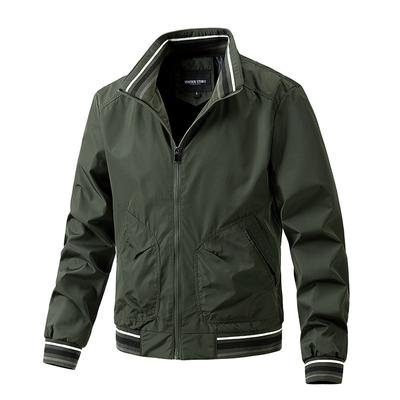 Bomberjacke für Herren, leicht, Frühlings- und Herbstjacke, lässiger Windbreaker mit Taschen, Outdoor-Golf-Reißverschlussmantel für Männer, atmungsaktive Militärjacke
