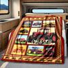 Bauernhof Traktor Collage Mit Roten Und Gelben Maschinen Wohnmobil Decke Anpassbar Mit Ihrem Namen Bequem Und Stilvoll Perfekt Für Wohnmobil Reisebetten Stühle