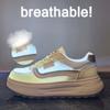 New Summer White Shoes for Female Students' Thick Sole Heightened Mesh Breathable Casual Street Shot