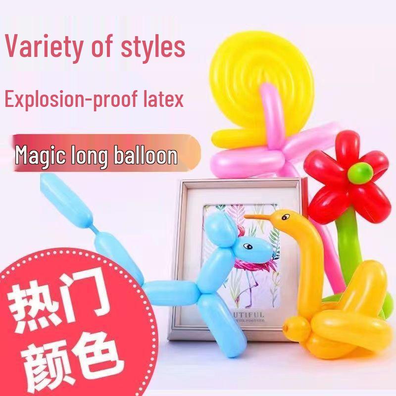 260 Non-Toxic Long Balloons for Kids' Party Decorations - Magic Thickened DIY Bouquet for Birthday Layouts