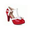 Fashion Spring Shoes Woman Pumps Ankle Strap Bow Wedding Party Shoes Platform Dress Women Shoes High Heels Ladies Shoes Plus Size 32-43
