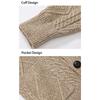 Men's Solid-Color Slim-Fit Thickened Cable-Knit New Cardigan Coat