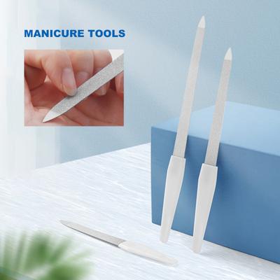 Strumenti per Nail Art Riutilizzabili Durevoli Manico Antiscivolo Lima per Unghie in Acciaio Inossidabile Spingi Cuticole Lucidatore