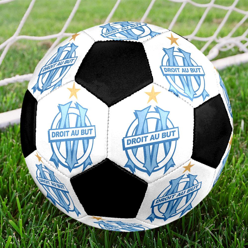 Pallone da Calcio Olympique Marseille Taglia 5 Colorato Cucito a Macchina PVC Pronto per la Competizione Resistente Alta Rimbalzanza