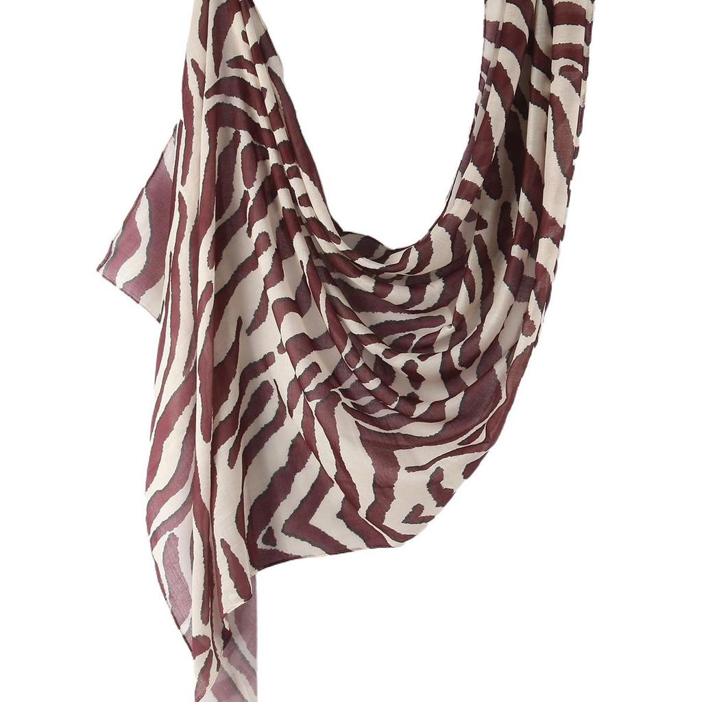 "Ethnic Watercolor Modal Cotton Shawl Satin Print Scarf for Women"