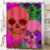 Tuniu Psychedelic Skull Shower Curtain Scary Horror Vampire Skull Art Decor Bathroom Decor Pink Black Red