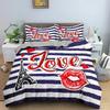 3d Sweet Heart Pattern Bedding Set Soft Cozy Duvet Cover Set Red Background Quilt Cover Bedroom Twin Bedclothes For Valentine's